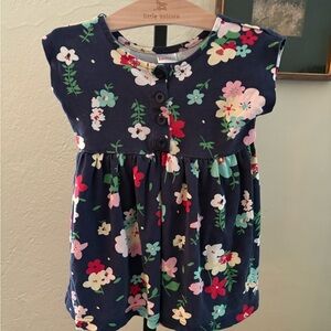 Hanna Andersson Floral Kids Dress - Navy